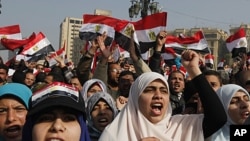 一月二十五日埃及民眾要求變革一週年再度走上開羅街頭