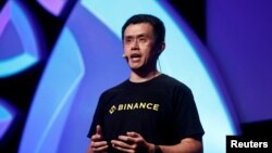 資料照片：幣安首席執行官趙長鵬在馬耳他聖胡利安斯舉行的推廣加密貨幣的官方活動上講話。 (2018年10月4日)