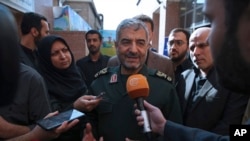 2017年10月31日，伊朗伊斯蘭革命衛隊總指揮官穆罕默德·阿里·賈法裡在德黑蘭對記者講話。