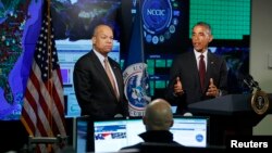 奧巴馬星期二在美國國家網絡安全和通信集成中心