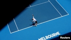 西班牙網球運動員佩德羅·馬丁內斯（Pedro Martinez參賽2023年澳大利亞網球公開賽。（2023年1月16日）