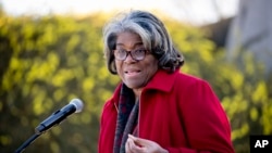 资料照 - 美国驻联合国大使琳达·托马斯-格林菲尔德（Linda Thomas-Greenfield）。托马斯-格林菲尔德大使1月25日将前往加纳、莫桑比克和肯尼亚非洲三国访问。