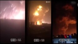 天津爆炸中失踪消防员家属举行抗议