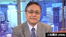 中共党史专家高文谦参加美国之音卫视讨论节目（美国之音卫视截图）