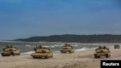 2018年6月12日美軍在波羅的海國家波蘭軍演資料照。