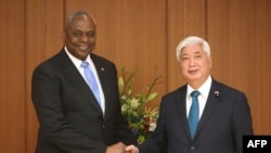 美國國防部長奧斯汀在東京會晤日本防衛大臣中谷元。 (2024年12月10日)