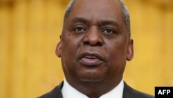 美國防長勞埃德·奧斯汀2021年3月8日在白宮講話。