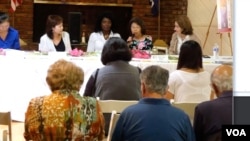 洛杉磯的視覺藝術家協會新聞發布會現場（美國之音國符拍攝）