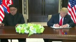 2018-06-12 美國之音視頻新聞: 美朝首腦結束峰會並簽署聯合聲明