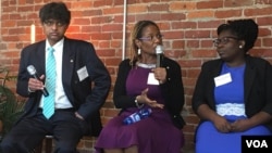 11名成員組成的美國人口販運問題顧問理事會星期二發布第一份報告。理事會三名成員在討論他們的報告