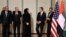 ລັດຖະມົນຕີການຕ່າງປະເທດ ສະຫະລັດ ທ່ານ Antony Blinken (2-R) ເດີນທາງມາເຖິງ ເພື່ອຖ່າຍຮູບເປັນກຸ່ມກັບ (L-R) ລັດຖະມົນຕີການຕ່າງປະເທດ ອີຢິບ Sameh Shoukry, ລັດຖະມົນຕີການຕ່າງປະເທດ ຈໍແດນ Ayman Safadi ແລະ ລັດຖະມົນຕີການຕ່າງປະເທດ UAE Reem Ebrahim al-Hashimy ພາຍຫຼັງການພົບປະ.