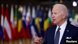 美國總統拜登3月24日在布魯塞爾出席歐盟領袖峰會。