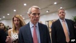 曾在小布什政府担任美国贸易代表的波特曼参议员在国会（2017年7月20日）