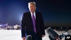 美國總統特朗普9月18日晚間就最高法院大法官金斯伯格的去世對記者發表講話。