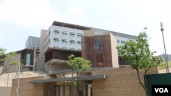  進入施工尾聲的美國在台協會駐台北辦事處新館。（美國之音楊明拍攝） 