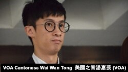 前立法會議員梁頌恆。 (美國之音湯惠芸拍攝)