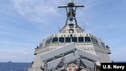 美國海軍“吉福茲”號（USS Gabrielle Giffords）瀕海戰鬥艦12日前往南中國海馬來西亞專屬經濟區巡邏。