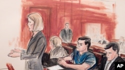 布里亞科夫於2月11日在紐約法庭的接受應訊的素描。