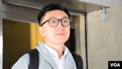 香港本土民主前線發言人梁天琦（美國之音湯惠芸拍攝）