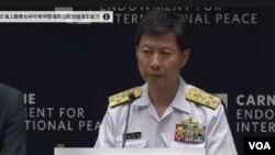日本海上幕僚長武居智久（Tomohisa Takei）7月29日星期三在華盛頓智庫卡內基國際和平基金會發表演講.