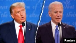 共和黨候選人、現任總統特朗普和民主黨候選人、前副總統拜登在最後一場總統辯論中激烈交鋒