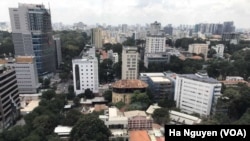 越南擁有世界上最高的經濟增長率之一, ​​胡志明市的天際線正在迅速發生變化。（2018年10月10日）