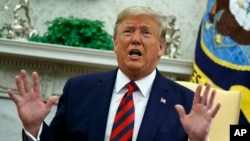 特朗普總統星期五（9月20日）在白宮會晤到訪的澳大利亞總理莫里森期間發表講話。