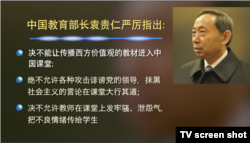 中国教育部长袁贵仁（电视截屏）