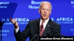 2014年8月，時任副總統的拜登在美非商業峰會上發表講話。