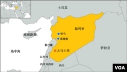 叙利亚及周边国家地理位置图