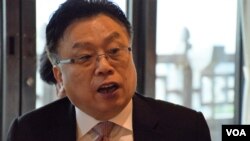 中國全國台灣同胞投資企業聯誼會會長郭山輝 (美國之音 湯惠芸)