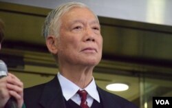 和平佔中發起人朱耀明。(美國之音湯惠芸)