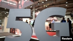 德国汉诺威，5G标识出现在汉诺威贸易博览会上（2019年3月31日）。