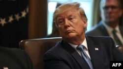 美國總統特朗普16日在白宮內閣會議中。