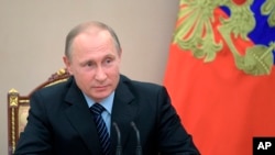 俄罗斯总统普京在莫斯科举办的一次安全会议上。（2017年6月16日）