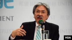 香港特首候選人曾俊華。(美國之音湯惠芸攝)