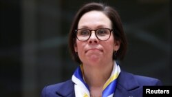 Министр иностранных дел Швеции Мария Мальмер Стенергард в Брюсселе, Бельгия, 24 февраля 2025 года.