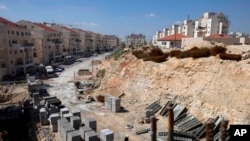在约旦河西岸正在建设的一个犹太人定居点（2011年3月14日）