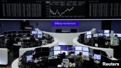 德國法蘭克福的證券交易所。（2018年2月23日） 