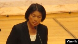 台湾文化部长龙应台 (美国之音张永泰拍摄)