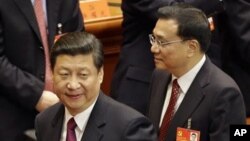 中國國家主席習近平和總理李克強（資料照片2012年11月8日）