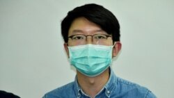 香港大專學界國際事務代表團前發言人張崑陽表示，發表公開信希望喚起美國政壇重新關注香港人權民主狀況。(美國之音湯惠芸拍攝)