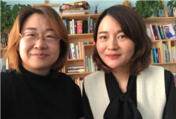 709案家屬王峭嶺（左）和李文足（右）攜手參選人大 （李文足推特）