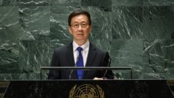 韓正聯大發言: 願盡最大努力爭取和平統一台灣場外維吾爾人抗議: 回去清理你的後院