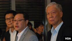 香港和平佔中三位發起人(左起)陳健民、戴耀廷、朱耀明. (湯惠芸攝)
