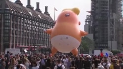 2018-07-13 美國之音視頻新聞: 川普週五訪問倫敦行程多次乘坐直升機