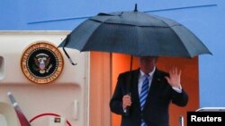 特朗普總統6月27日乘坐空軍一號抵達日本大阪，參加20國集團峰會以及一系列的雙邊會晤。