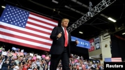 特朗普2018年9月29日到西維吉尼亞州出席一個集會（路透社）