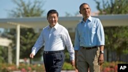 美國總統奧巴馬 (右) 與中國國家主席習近平 (左)