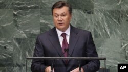 Виктор януковия выступает в с речью на 67-й сессии Генеральной ассамблеи ООН. Нью-Йорк, 26 сентября 2012 года